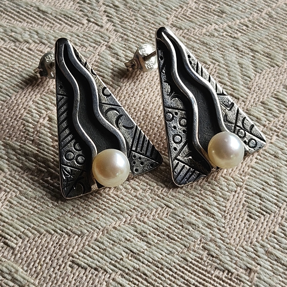 Vintage Navajo Sterling Earrings